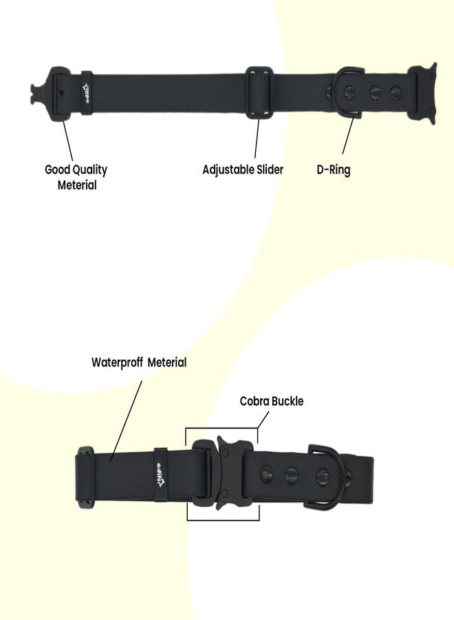 ADIL'S Adil’S Biothane Dog Collar 1-Inch Width, Waterproof & Heavy-Duty with Quick Release Buckle, Adjustable Collar with D-Ring for Leashes for Small, Medium & Large Dogs Black, (20''-24'') - Image 3